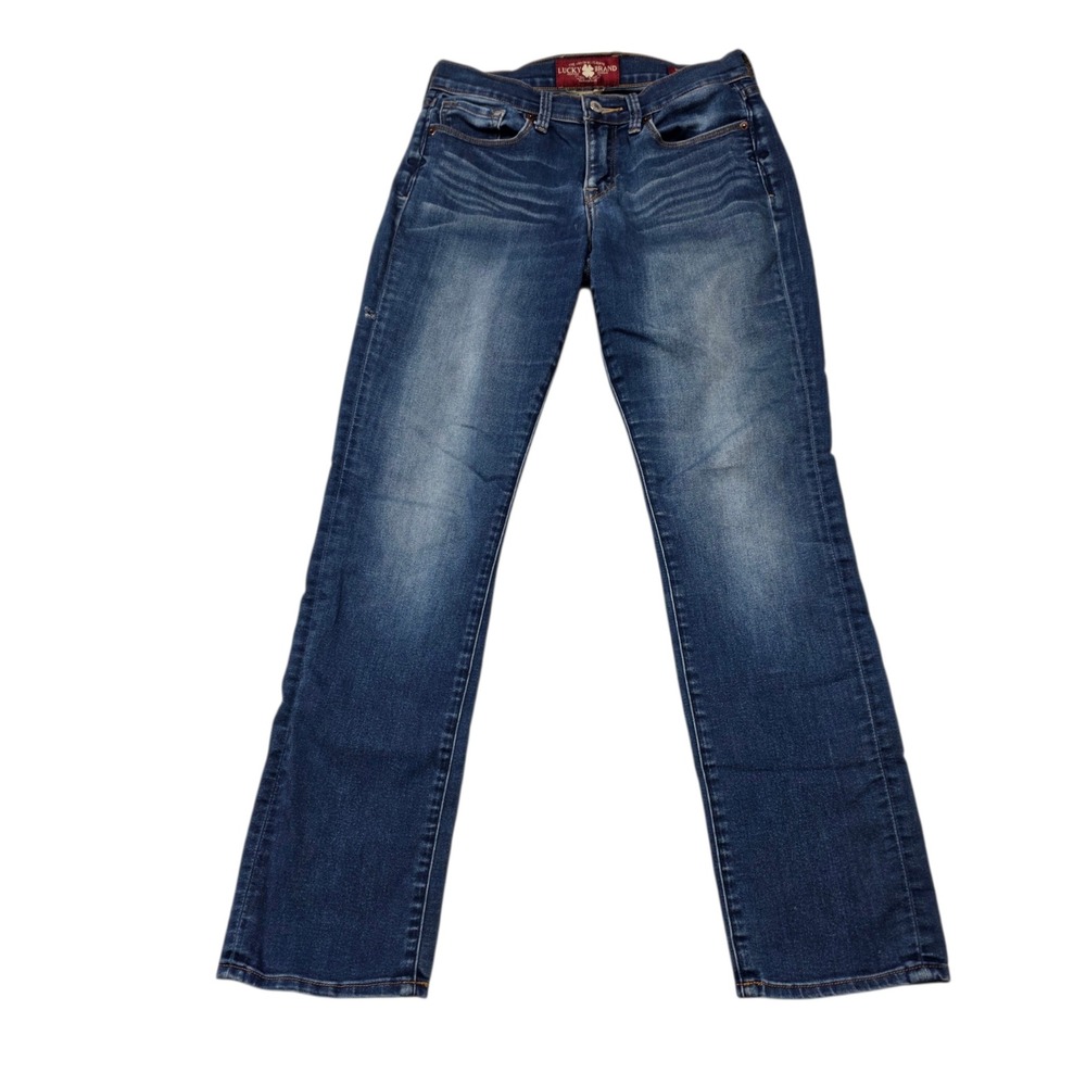 Lucky Brand Sofia Straight Women 4/27 Blue Ankle Jeans Mid Rise Stretch